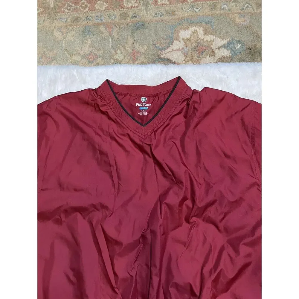 Pro Tour Cool Play men's red golf Windbreaker Pullover Jacket rain resist Sz L